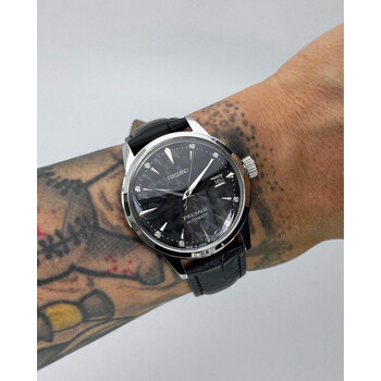 Custom Seiko Mod • Black Sakura Silver Diamond Presage • 40.5mm